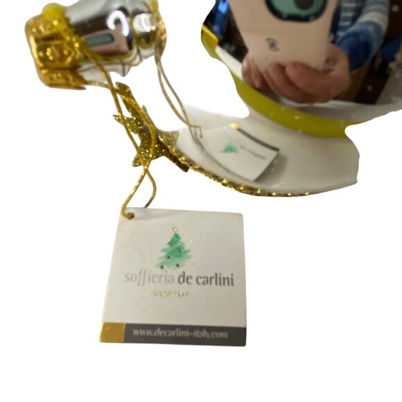 Mouth-Blown Glass Christmas Nativity Ornament  Silver Ball Gold Star Italy 5" - Picture 5 of 8